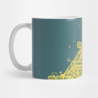 Dubai yellow map Mug